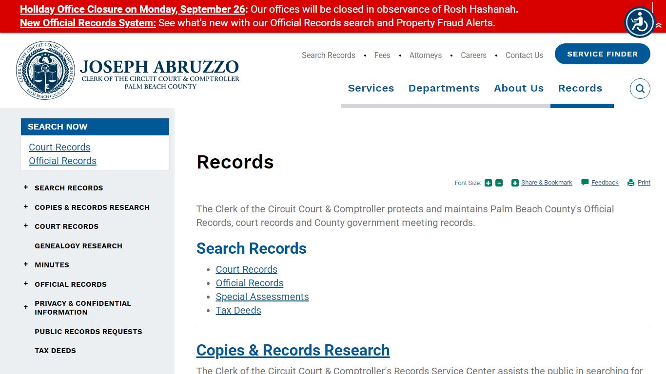 Records | Clerk of the Circuit Court & Comptroller, Palm Beach County